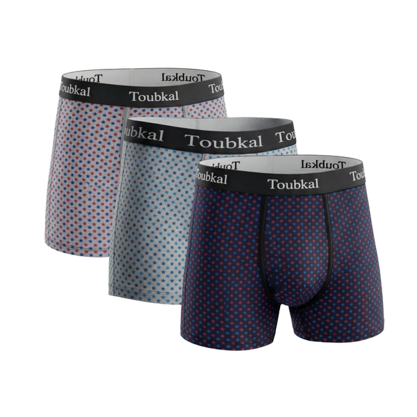 Pack de 3 Boxer Toubkal « Édition Étoiles » Coton Lycra - 2099