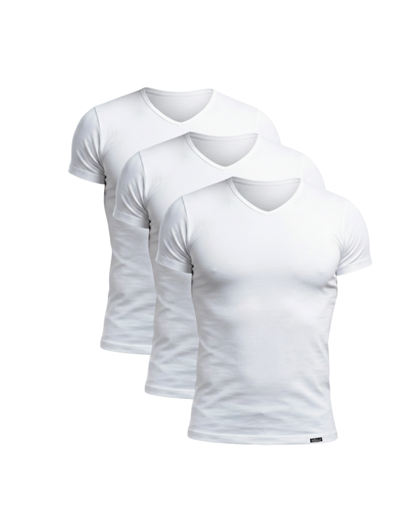 Pack de 3 T-shirt Col V Renaissance 100%coton élasthanne - 2005