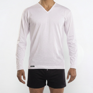 T-shirt Col V manches longues renaissance 100% coton - 2025