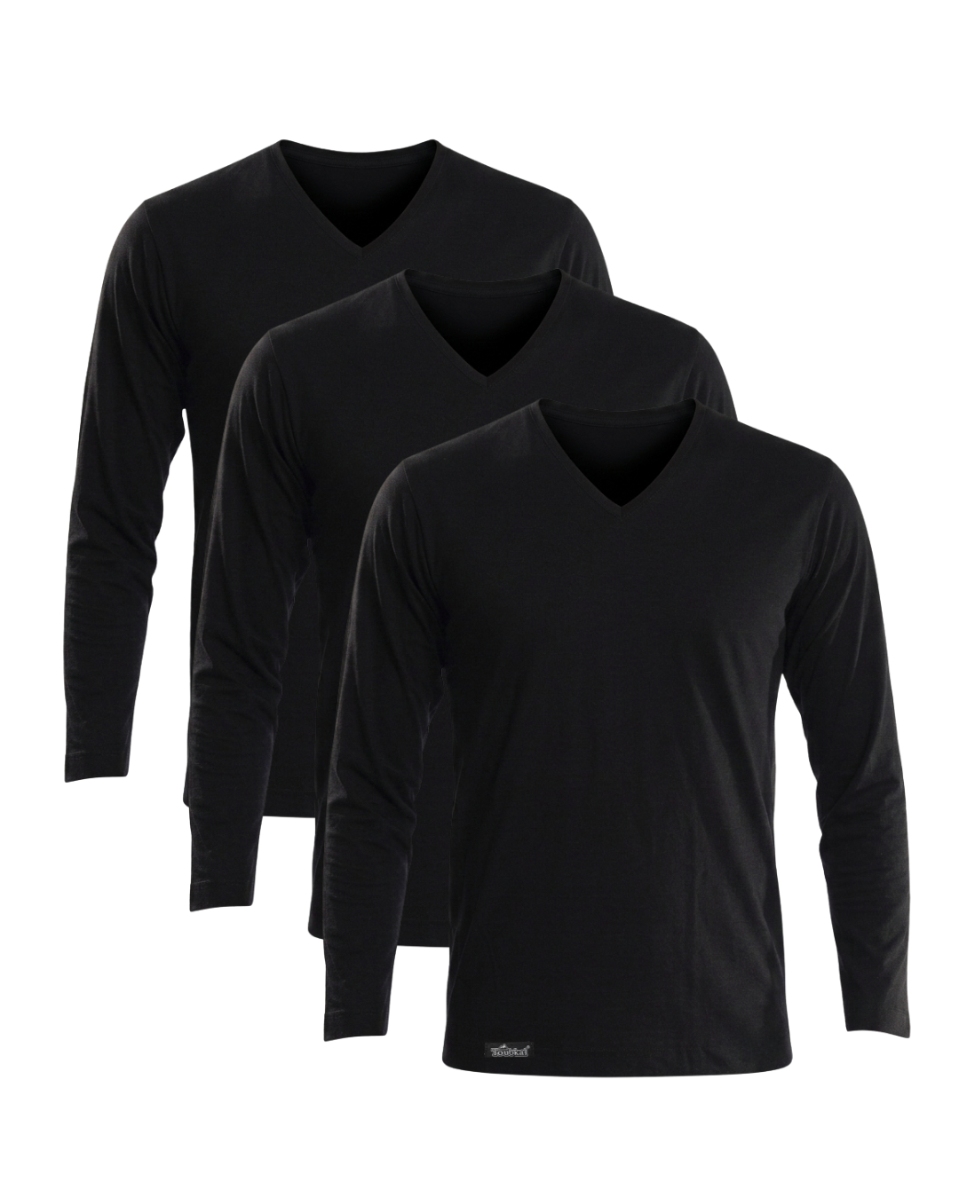 Pack de 3 T-shirt Col V manches longues renaissance 100% coton - 2025