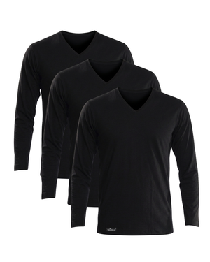 Pack de 3 T-shirt Col V manches longues renaissance 100% coton - 2025