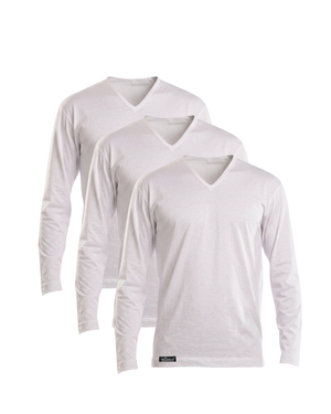 Pack de 3 T-shirt Col V manches longues renaissance 100% coton - 2025
