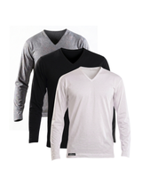 Pack de 3 T-shirt Col V manches longues renaissance 100% coton - 2025