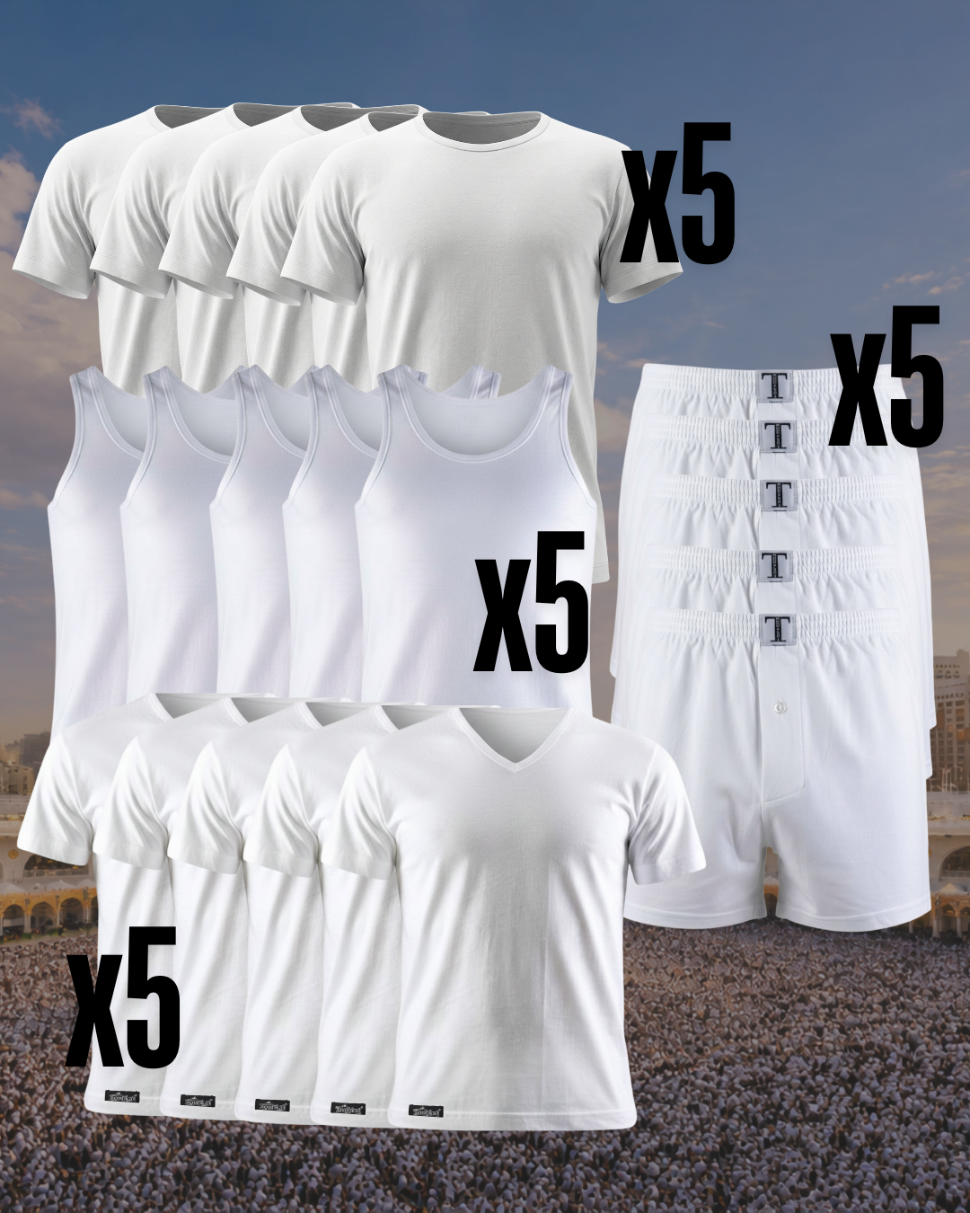 Pack Omrah Manasik 20 pièces 100% Coton - 2236