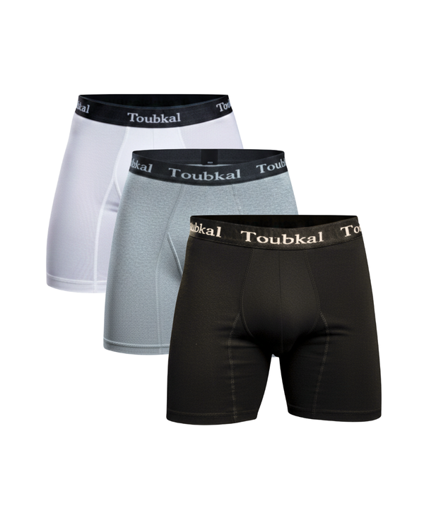 Pack de 3 Boxers Long Toubkal 95% Coton 5%Elastane | Confort & Maintien - 2098